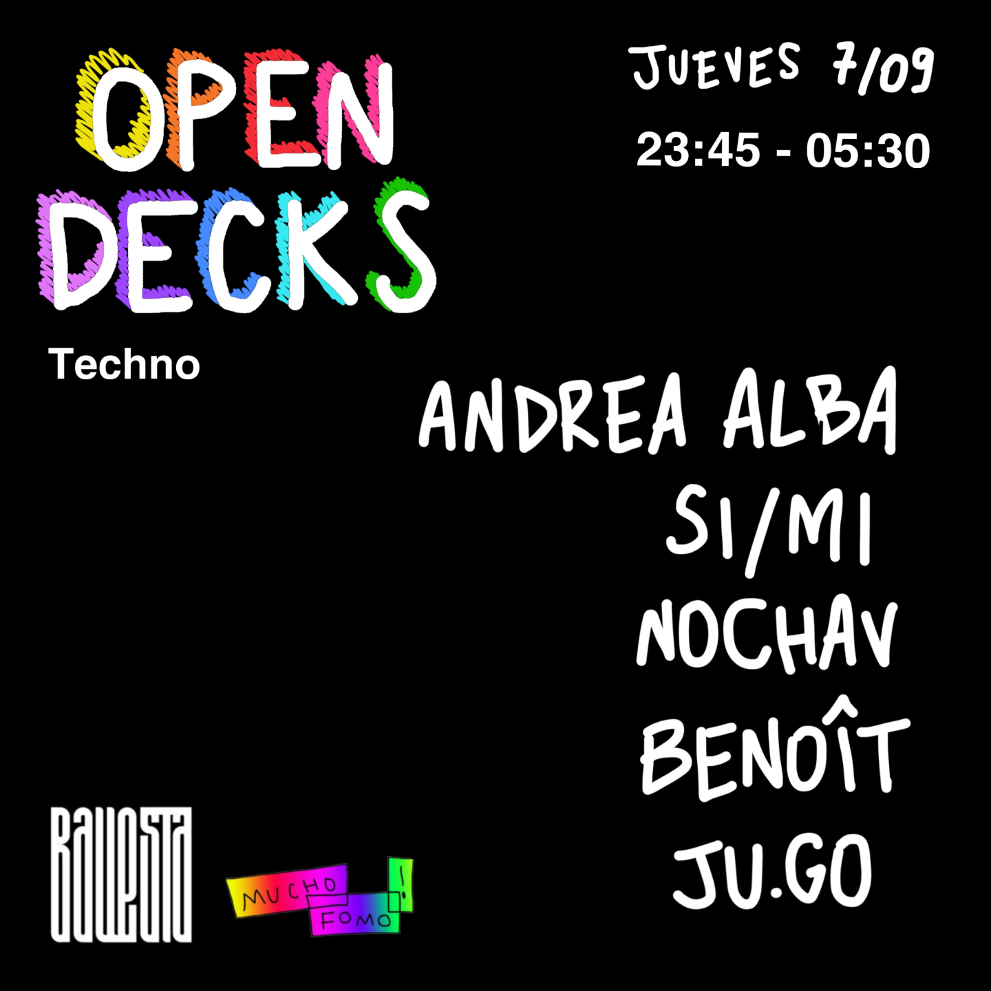 techno tecno fomo djs madrid listas electronica club open decks