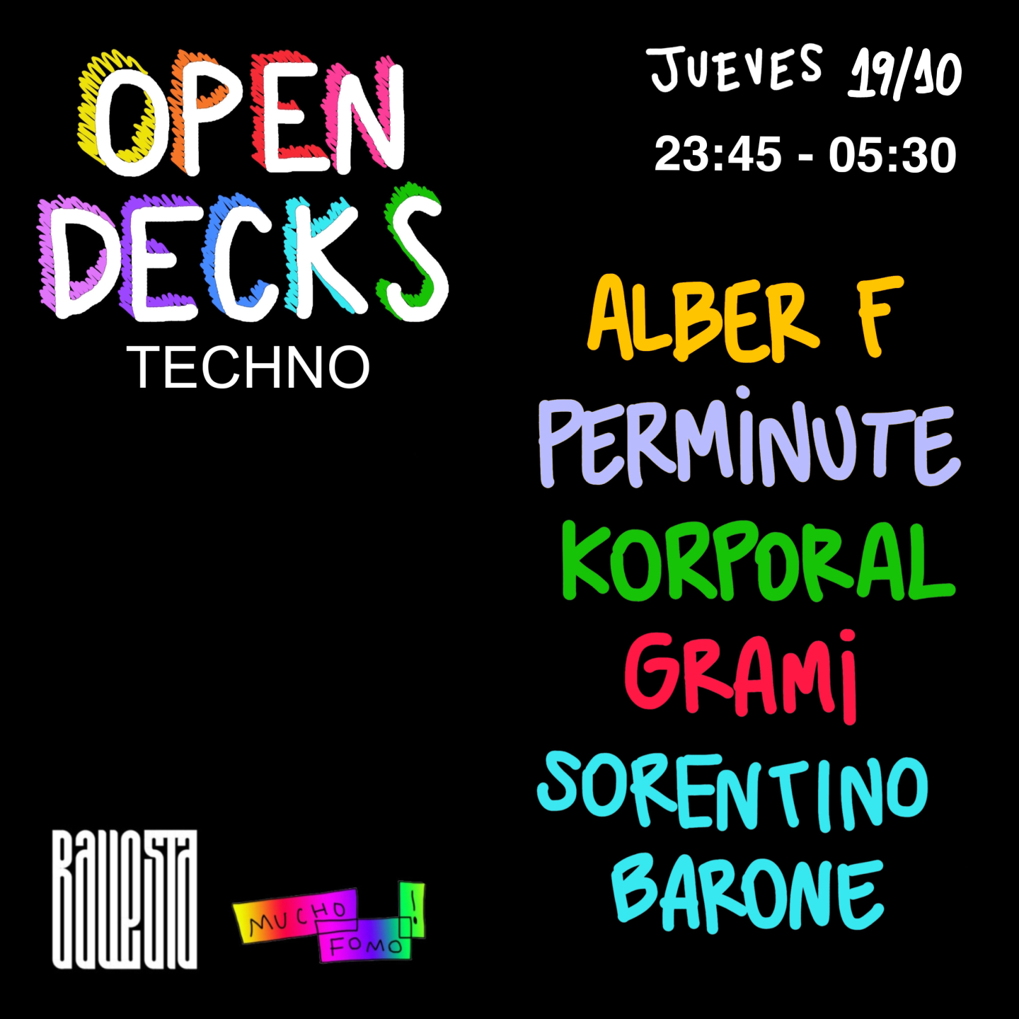 techno tecno fomo djs madrid listas electronica club open decks