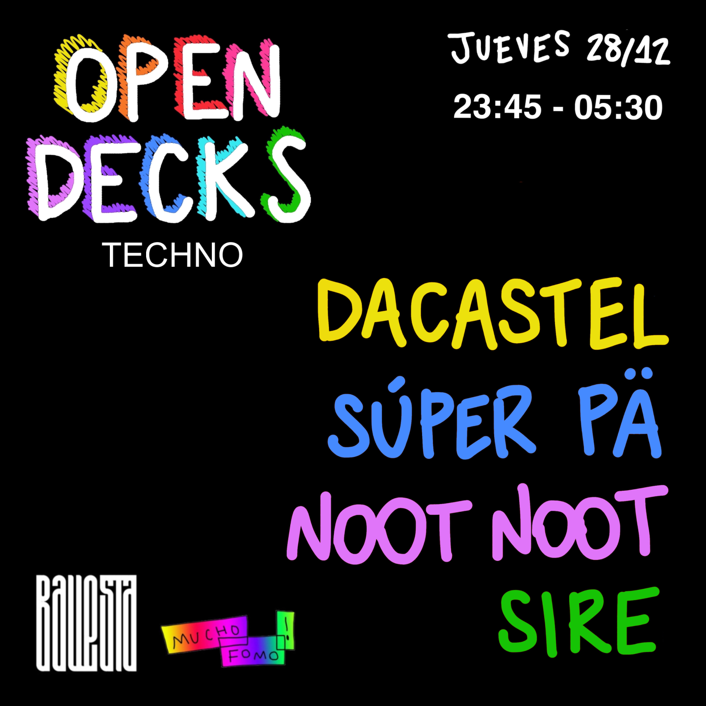 techno tecno fomo djs madrid listas electronica club open decks