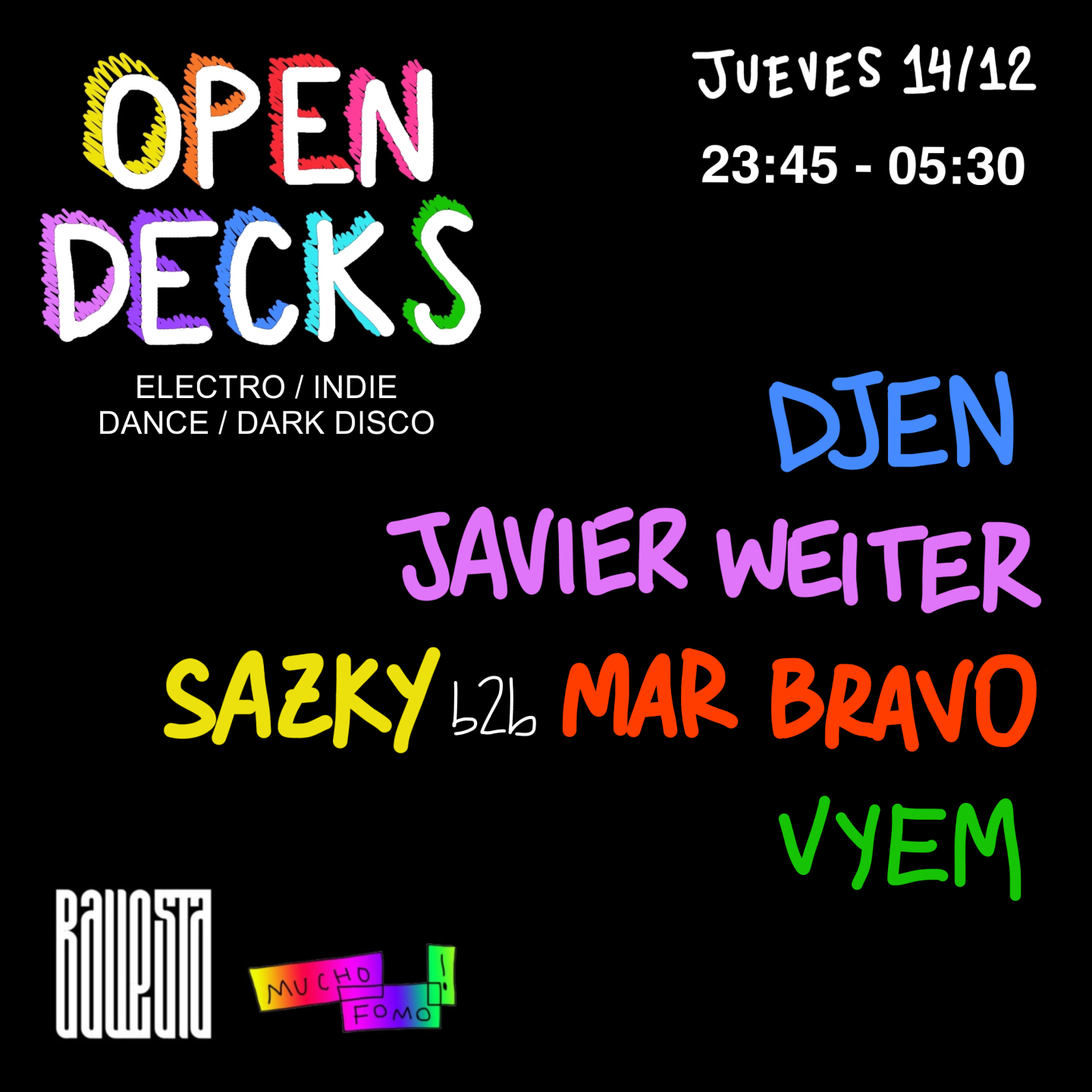 techno tecno fomo djs madrid listas electronica club open decks